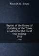 Report of the financial standing of the Town of Alton for the fiscal year ending . 1916, Alton (N.H. : Town) 