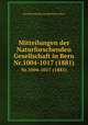 Mitteilungen der Naturforschenden Gesellschaft in Bern. Nr.1004-1017 (1881), Naturforschende Gesellschaft in Bern 