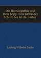 Die Homoopathie und Herr Kopp: Eine Kritik der Schrift des letztern uber ., Ludwig Wilhelm Sachs 