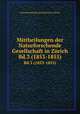 Mittheilungen der Naturforschende Gesellschaft in Zrich. Bd.3 (1853-1855), Naturforschende Gesellschaft in Zurich 
