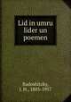 Lid in umru lider un poemen, Radoshitzky, J. H., 1883-1957 