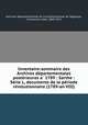 Inventaire-sommaire des Archives de?partementales poste?rieures a? 1789 : Sarthe : Se?rie L, documents de la pe?riode re?volutionnaire (1789-an VIII), Jules Chavanon 