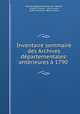 Inventaire sommaire des Archives departementales: anterieures a 1790 ., Eugene Thomas 