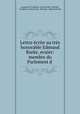 Lettre ecrite au tres honorable Edmund Burke, ecuier: membre du Parlement d ., Trophime Gerard Lally-Tolendal 