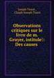 Observations critiques sur le livre de m. Gruyer, intitule:?: Des causes ., Joseph Tissot , Claude Joseph Tissot 