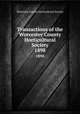 Transactions of the Worcester County Horticultural Society. 1898, Worcester County Horticultural Society 