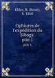 Ophiures de l`expdition du Siboga . ptie 1, Rene Khler 