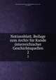 Notizenblatt. Beilage zum Archiv fr Kunde sterreichischer Geschichtsquellen. 2, Osterreichische Akademie der Wissenschaften phil. -hist. Kl 