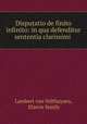 Disputatio de finito & infinito: in qua defenditur sententia clarissimi ., Lambert van Velthuysen, Elzevir family 