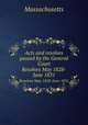 Acts and resolves passed by the General Court. Resolves May 1828-June 1831, Massachusetts 