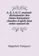 A, E, I, O, U, manuel-dictionnaire des rimes francaises: classees d
