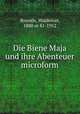 Die Biene Maja und ihre Abenteuer microform, Bonsels, Waldemar, 1880 or 81-1952 