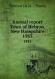 Annual report Town of Hebron, New Hampshire. 1953, Hebron (N.H. : Town) 
