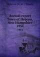 Annual report Town of Hebron, New Hampshire. 1954, Hebron (N.H. : Town) 