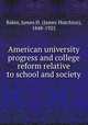 American university progress and college reform relative to school and society, Baker, James H. (James Hutchins), 1848-1925 