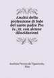 Analisi della professione di fede del santo padre Pio iv., tr. con alcune dilucidazioni, Antonio Pereira de Figueiredo 