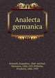 Analecta germanica, Schmidt, Expeditus, 1868- ed,Paul, Hermann, 1846-1921,Wilhelm, Friedrich, 1882-1939 