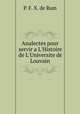 Analectes pour servir a L
