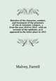 Sketches of the character, conduct, and treatment of the prisoners of war at Auxonne, Longwy, &c. from the year 1810 to 1814 : with an account of the epidemic, as it appeared in the latter place in 1813, Mulvey, Farrell 