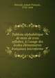 Tableau alphabetique de mots de trois syllabes, a l