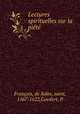 Lectures spirituelles sur la piete, de Sales Francois 
