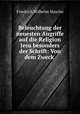 Beleuchtung der neuesten Angriffe auf die Religion Jesu besonders der Schrift: Von dem Zweck ., Friedrich Wilhelm Mascho 