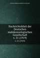 Nachrichtsblatt der Deutschen malokozoologischen Gesellschaft. v. 51 (1919), Deutsche Malakozoologische Gesellschaft 