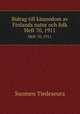 Bidrag till knnedom av Finlands natur och folk. Heft 70, 1911, Suomen Tiedeseura 