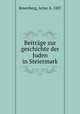 Beitrage zur geschichte der Juden in Steiermark, Rosenberg, Artur, b. 1887 