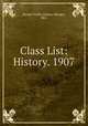 Class List: History. 1907, Bangor Public Library (Bangor, Me.). 
