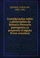 Consideracoes sobre a philosophia da historia litteraria portugueza (a proposito d