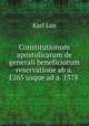 Constitutionum apostolicarum de generali beneficiorum reservatione ab a. 1265 usque ad a. 1378 ., Karl Lux 