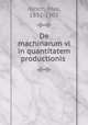 De machinarum vi in quantitatem productionis, Hirsch, Max, 1832-1905 
