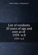 List of residents 20 years of age and over as of . 1959- w.8, Boston (Mass.). Listing Board 