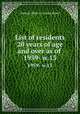List of residents 20 years of age and over as of . 1959- w.13, Boston (Mass.). Listing Board 