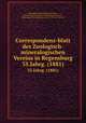 Correspondenz-blatt des Zoologisch-mineralogischen Vereins in Regensburg. 35.Jahrg. (1881), Zoologisch-mineralogischer Verein, Regensburg,Zoologisch-mineralogischer Verein, Regensburg. Korrespondenz-blatt. 1847-54, 1856-58 