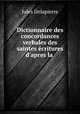 Dictionnaire des concordances verbales des saintes ecritures d