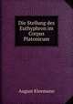 Die Stellung des Euthyphron im Corpus Platonicum, August Kleemann 