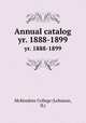 Annual catalog. yr. 1888-1899, McKendree College (Lebanon, IL) 