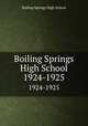 Boiling Springs High School. 1924-1925, Boiling Springs High School 