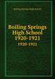 Boiling Springs High School. 1920-1921, Boiling Springs High School 
