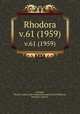 Rhodora. v.61 (1959), Fernald, Merritt Lyndon,,New England Botanical Club.,Robinson, Benjamin Lincoln, 