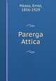 Parerga Attica, Maass, Ernst, 1856-1929 