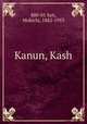 Kanun, Kash, 880-01 Sait, Mokichi, 1882-1953 