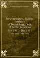 News releases / Illinois Institute of Technology, Dept. of Public Relations.. Nov 1951 - Dec 1951, Illinois Institute of Technology. Dept. of Public Relations. 