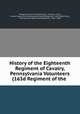 History of the Eighteenth Regiment of Cavalry, Pennsylvania Volunteers (163d Regiment of the ., Theophilus Francis Rodenbough, Thomas J . Grier, United States Army. Pennsylvania Cavalry Regiment, 18th (1862-1865 ), Pennsylvania Cavalry 18th Regiment, 1862 -1865 
