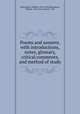 Poems and sonnets. with introductions, notes, glossary, critical comments, and method of study, Shakespeare, William, 1564-1616,Shakespeare, William, 1564-1616. Sonnets. 1901 