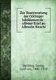 Zur Beantwortung der Gottinger Jubilaumsrede : offener Brief an Albrecht Ritschl, Hertling, Georg, Graf von, 1843-1919 