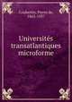 Universites transatlantiques microforme, Coubertin, Pierre de, 1863-1937 