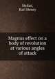 Magnus effect on a body of revolution at various angles of attack., Stefan, Karl Henry 